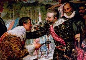 La Reddition de Breda (1625), détail de Justin de Nassau remettant les clés à Ambroise Spinola (1569-1630) le 5 juin 1625 (détail)